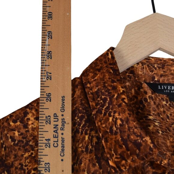 NWT Liverpool Flap Pocket Button Front Woven Blouse in Autumn Safari-SZ S - Picture 6 of 8